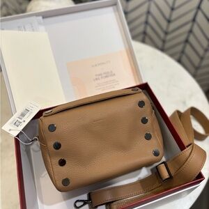 Hammitt Evan Leather Clutch/Crossbody Bag - Day or Night. Gunmetal hardware!